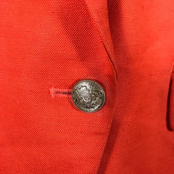 โSoldโ MNG Suit Cotton/Linens Blazer Jacket Orange - Picture 8 of 8
